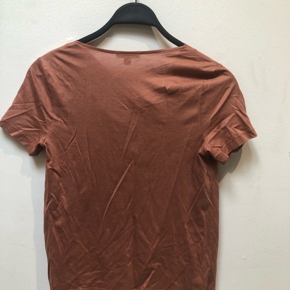 COS Brown Draped Short Sleeve Blouse - Picture 4 of 4